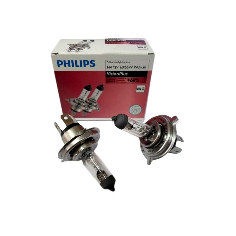 Philips Vision Plus + 60% wiecej światła H4 12V 60/55W 2szt