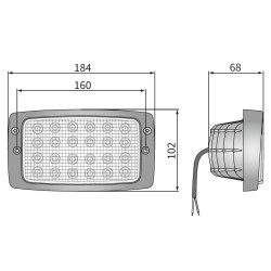 Lampa robocza LED 3000lm184x102 Case Deutz Fendt Massey Ferguson Steyr