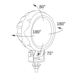 Lampa robocza LED 2000LM rozproszone przewód John Deere