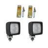 2x Lampa robocza halogen H31 100x100 szperacz rozproszone + zarówki