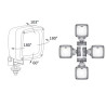 2x Lampa robocza halogen H31 100x100 szperacz rozproszone + zarówki