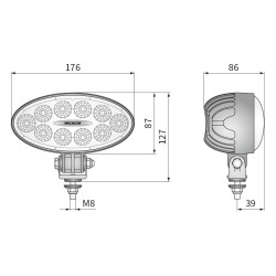 Lampa robocza halogen LED 3000lm rozproszone kat 60 AMP 10LED