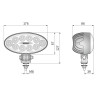 Lampa robocza halogen LED 3000lm rozproszone kat 60 AMP 10LED