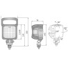 Lampa robocza LED 2000lm rozproszone kat rozsylu 60x22 12V-24V