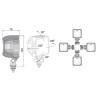 Lampa robocza halogen LED 2000lm rozproszona AMP kąt rozysyłu 58 LED2F.47606
