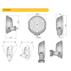 Reflektor drogowy LED 12-24V FERVOR 2400lm 180mm czerwona STRAZ