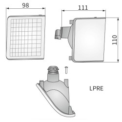 Lampa robocza ciagnik John Deere 2szt do wnęk