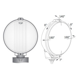 Reflektor halogen dalekosiężny 183mm niebieski