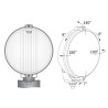 Reflektor halogen dalekosiężny 183mm niebieski