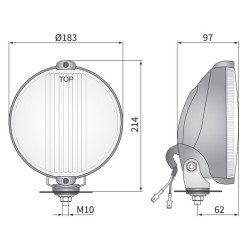 Reflektor halogen dalekosiężny 183mm niebieski