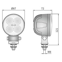 Lampa robocza LED 1000lm rozproszone przewod