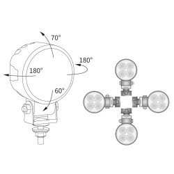 Lampa robocza LED 1000lm rozproszone przewod