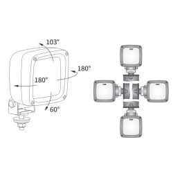 Lampa robocza halogen rozproszone kat rozsylu 63x43 AMP Faston
