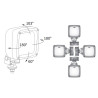 Lampa robocza halogen rozproszone kat rozsylu 63x43 AMP Faston