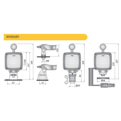 Lampa robocza halogen rozproszone kat rozsylu 63x43 AMP Faston