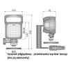 Lampa robocza halogen LED 2000lm rozproszone kat 66x22 uchwyt przewod