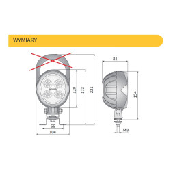 Lampa robocza LED 2000LM rozproszone 12-24V