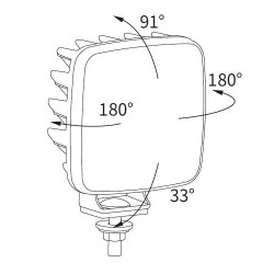 Lampa robocza LED 1600LM cofania rozproszona