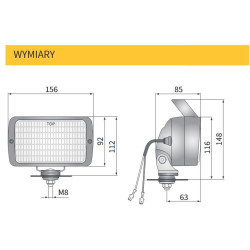 Lampa robocza szperacz halogen H3 przewód Wesem światło rozproszone