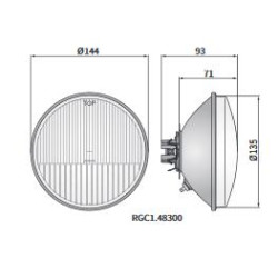 Reflektor lampa 144mm Simson S2 Wesem