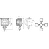 Lampa robocza halogen LED 2000lm rozproszone kat 50 zlacze AMP 14DNI