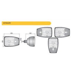 Reflektor lampa przedni kierunkowskaz AMP ladowarka koparka lewy Wesem