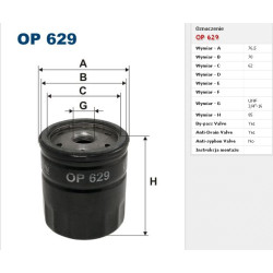 Filtr oleju OP629 Ford Escort Fiesta Focus Ka Puma Mazda 121 Rover
