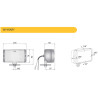 Lampa robocza halogen 12-24V H3 rozproszone