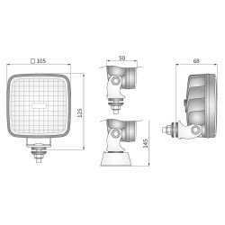 Lampa robocza halogen LED 1600lm rozproszone kat 50x30 diody
