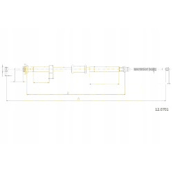 Linka hamulcowa hamulca prawa Fiat Panda II wszystkie modele