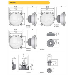 Reflektor lampa Wesem Ursus Zetor Massey R2 prawy