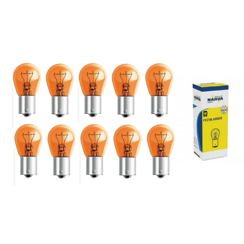 Żarówka żarówki PY21W 12V 21W BAU15s żółta Narva x 10 sztuk Żarówka żarówki PY21W 12V 21W BAU15s żółta Narva x 10 sztuk