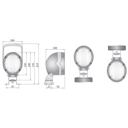 Lampa robocza halogen zlacze AMP Wesem