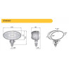 Lampa robocza LED 2200lm rozproszone przewod