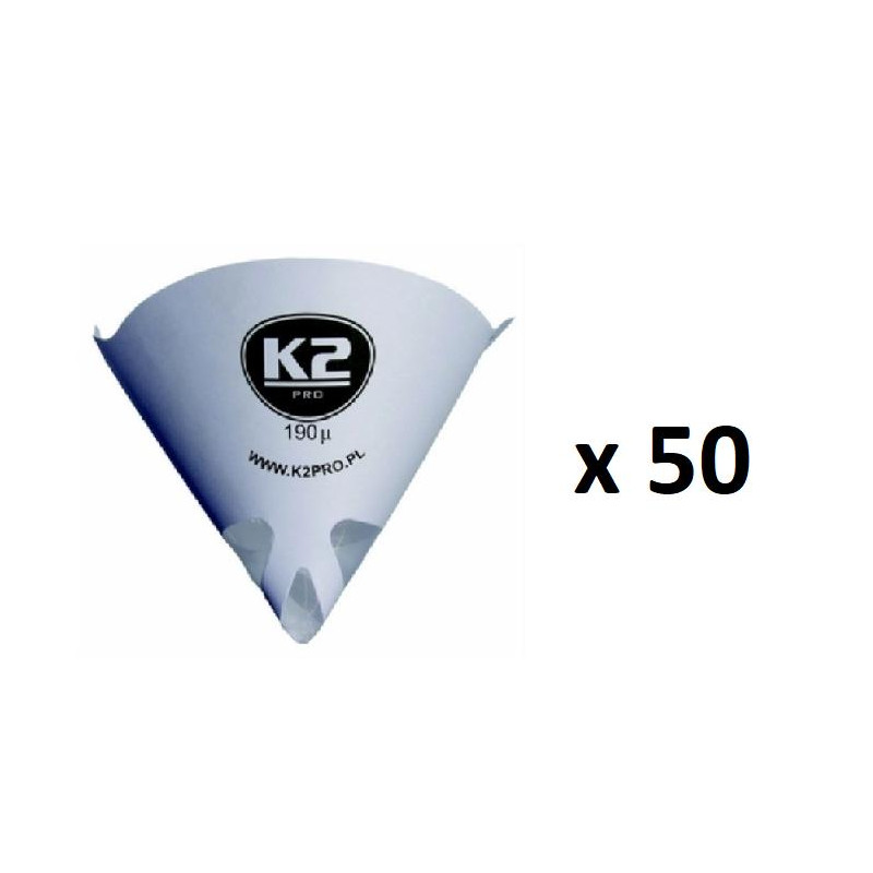 K2 Filter papierowy nylonowy sitko lakiernicze 190 mikronów x 50 sztuk K2 Filter papierowy nylonowy sitko lakiernicze 190 mikronów x 50 sztuk