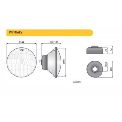 Reflektor lampa mijania Fiat 125p Polonez Star Jelcz z postojówką