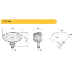 Lampa robocza LED 2x 4000lm + 2x 2000lm przód + boki SUPER MOC WYMIATA CRC5H.53301 CRV1B.52301