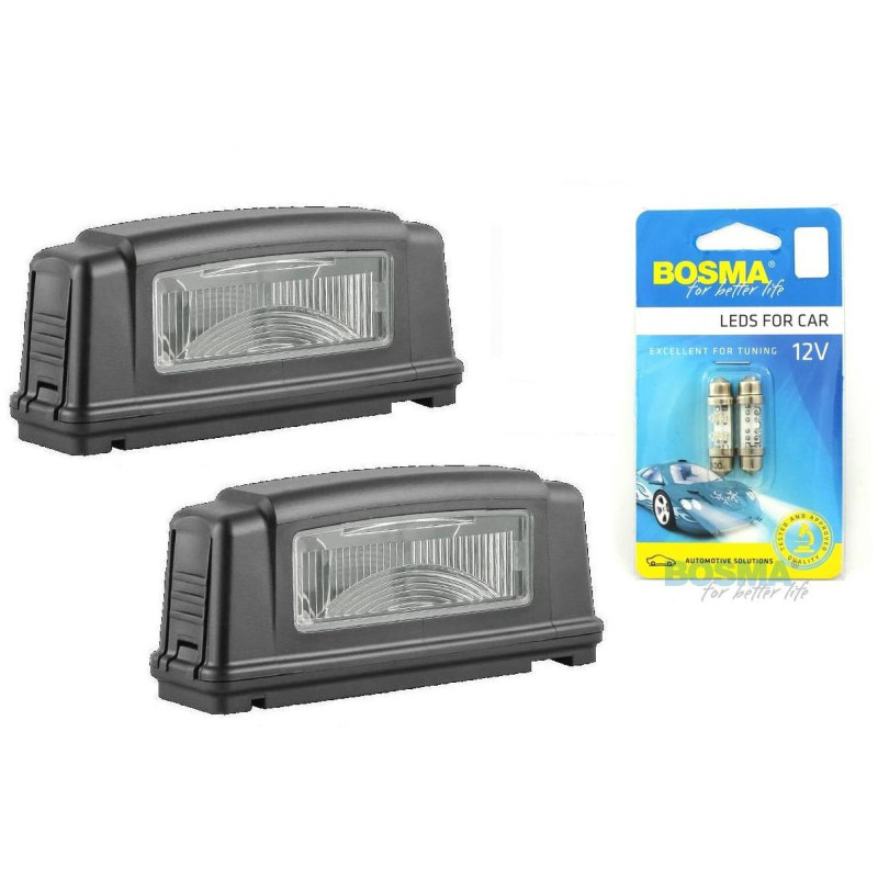 2x Lampa oswietlenia tablicy rejestracyjnej WESEM + zarówki LED 2x Lampa oswietlenia tablicy rejestracyjnej WESEM + zarówki LED