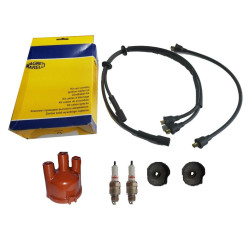 Przewody kable zapłonowe Magneti Marelli Fiat 126p STD Standard + świece Iskra + osłona świecy + kopułka