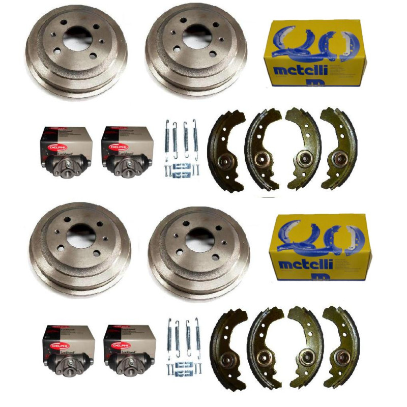 Bębny szczęki hamulcowe cylinderki sprężynki Fiat 126p FL EL przód tył Bębny szczęki hamulcowe cylinderki sprężynki Fiat 126p FL EL przód tył