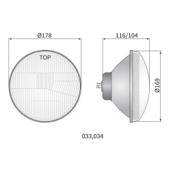 Reflektor lampa przód Fiat 600 Wesem 178x169 RE.12313