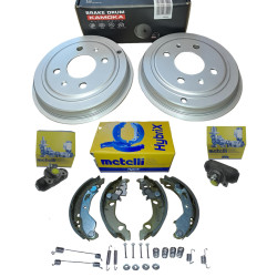 Bębny hamulcowe szczęki cylinderki sprezynk Fiat Panda II 03-12 bez ABS