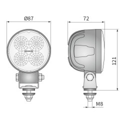 Lampa robocza LED 2000LM rozproszone kat rozsylu 35 przewód CRC5K.54801