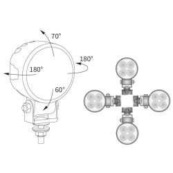 Lampa robocza LED 2000LM rozproszone kat rozsylu 35 przewód CRC5K.54801
