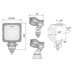 Lampa robocza halogen LED 1500LM rozproszone cofania przewod LED7.50902
