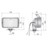 Lampa robocza 156x92 halogen kat zozsylu 47x12 przewód złącze Deutsch LPR3.31583