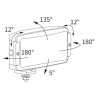 Halogen drogowy dalekosiężny kpl-2szt Wesem kratka 180x86mm HP2.14125