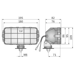 Halogen drogowy dalekosiężny kpl-2szt Wesem kratka 180x86mm HP2.14125