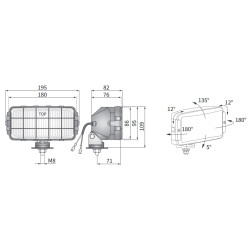 Reflektor halogen dalekosiężny kpl-2szt 180x86 drogowy HP2.11047