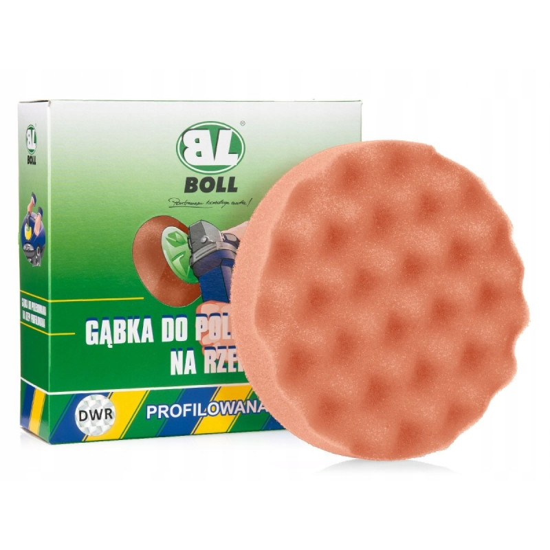 Gąbka polerska profilowana 150 mm na rzep średnia - pomarańczowa Gąbka polerska profilowana 150 mm na rzep średnia - pomarańczowa